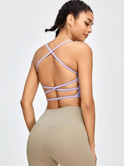 Crisscross Spaghetti Strap Active Bra - Image 15