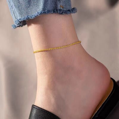 Minimalist Stainless Steel Anklet - Image 2