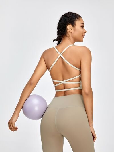 Crisscross Spaghetti Strap Active Bra - Image 13