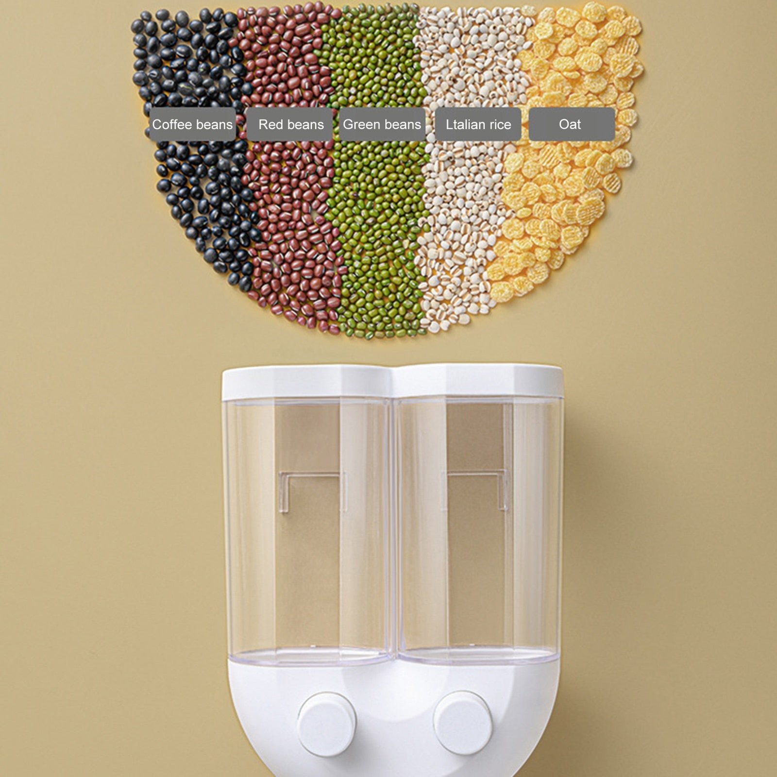 Double Wall Mounted Food Dispenser Storage Container - Image 4