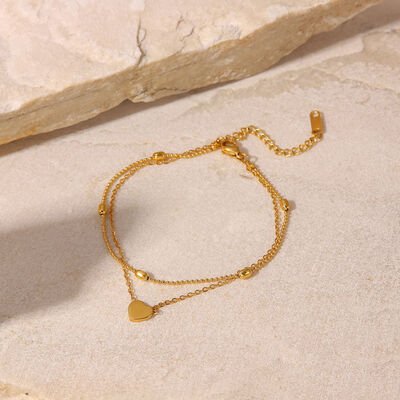 Heart Shape Double-Layered Anklet - Image 2