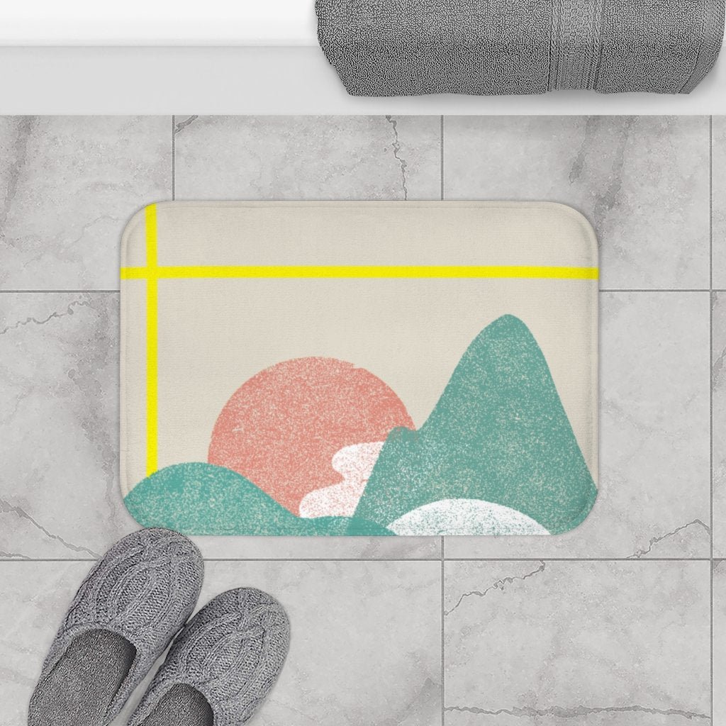 Landscape with Yellow Stripes Bath Mat Home Accents - Image 2