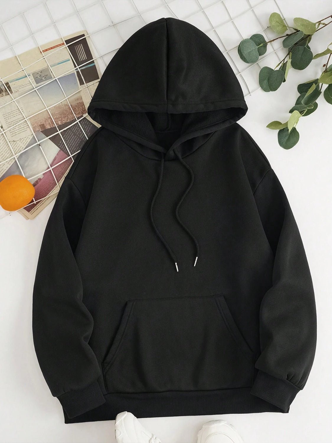 Drawstring Dropped Shoulder Hoodie - Image 4
