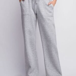 Faith Apparel Full Size Drawstring Straight Leg Slit Sweatpants