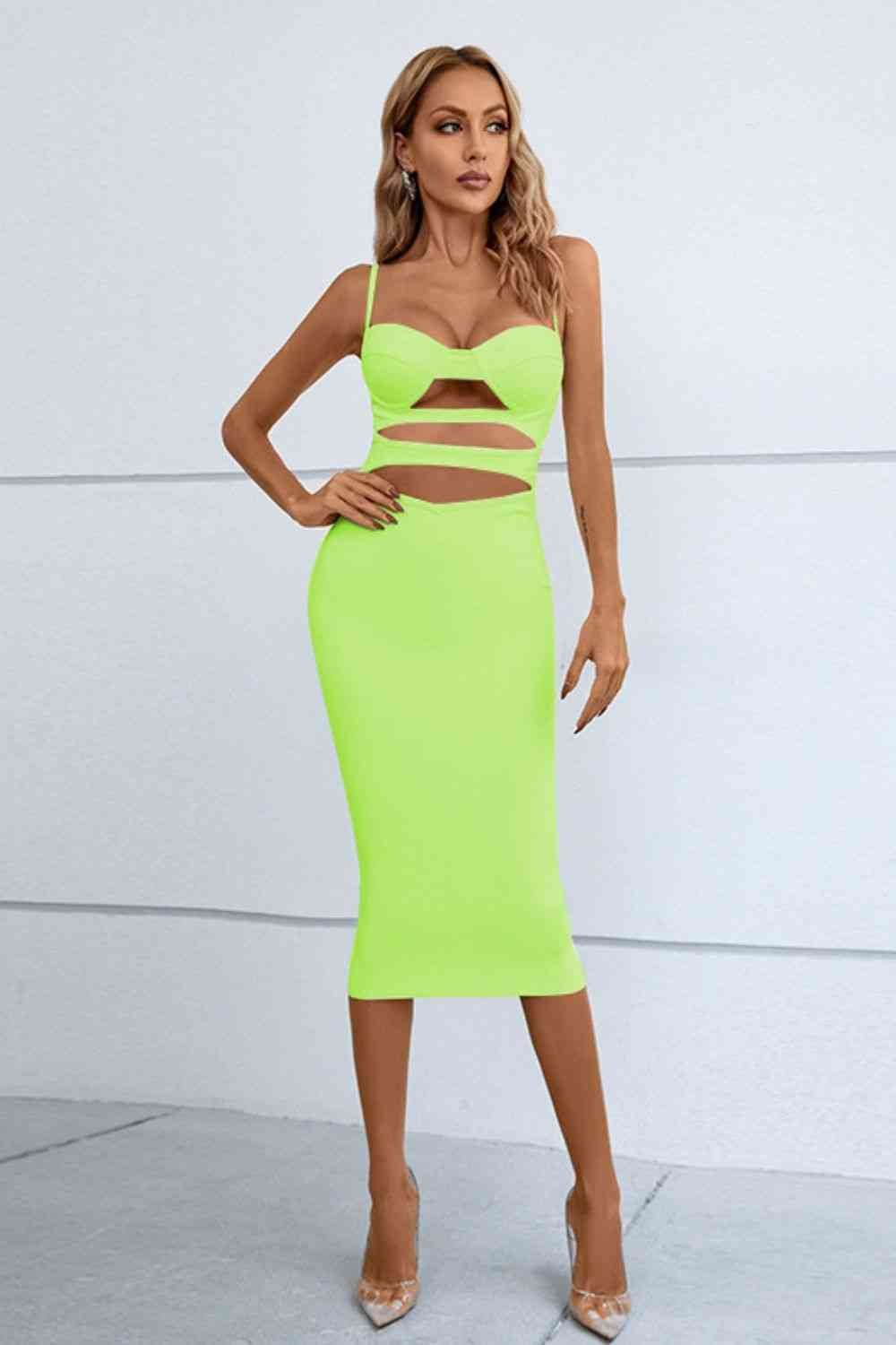 Cutout Spaghetti Strap Bodycon Dress - Image 5