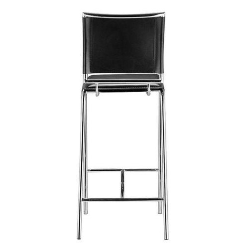 14" X 20" X 37.5" 2 Pcs Black Leatherette Chromed Steel Bar Chair - Image 4