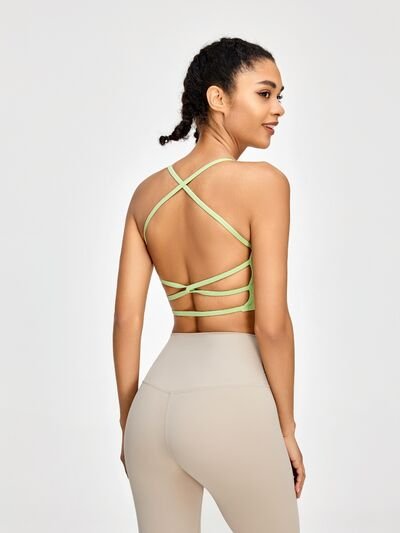 Crisscross Spaghetti Strap Active Bra - Image 6