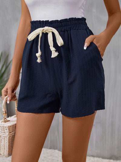 Drawstring High Waist Shorts - Image 3