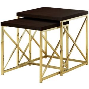 37.25" x 37.25" x 40.5" Cappuccino Gold Particle Board Metal  2pcs