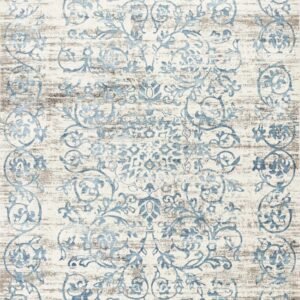 5' x 7'  Polypropylene Ivory or Blue Area Rug