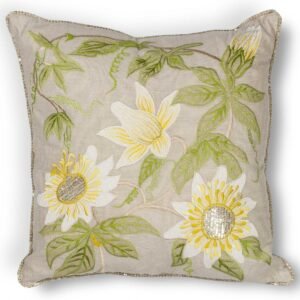 Square Sunflower and Sequin Accent Pillow