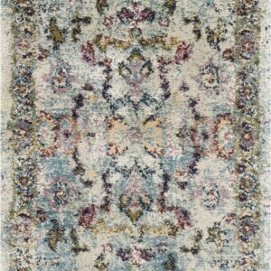 2' x 7' Runner Polypropylene Lt Blue Area Rug