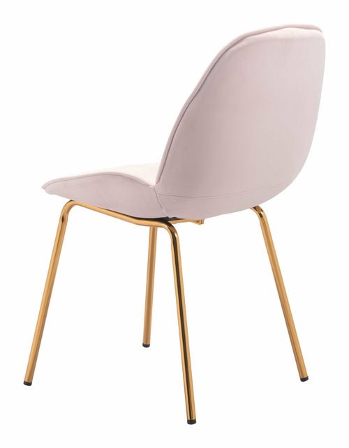 Pink Rose Velvet and Gold Finish Dining or Side Chairs Set of 2 - Image 5