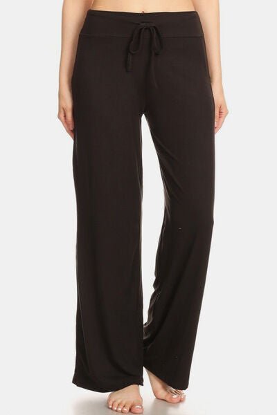 Leggings Depot High Waist Drawstring Wide Leg Pants - Image 3