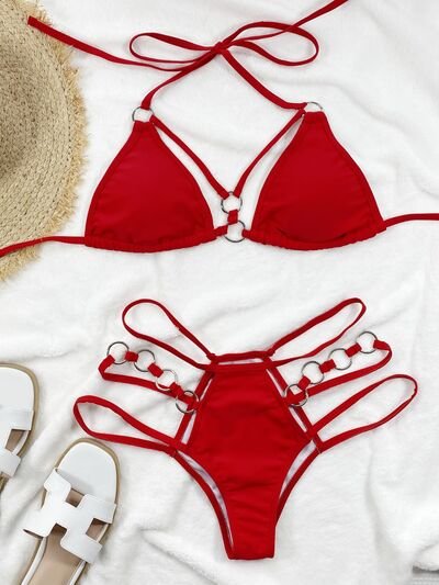 Cutout Halter Neck Two-Piece Bikini Set - Image 6