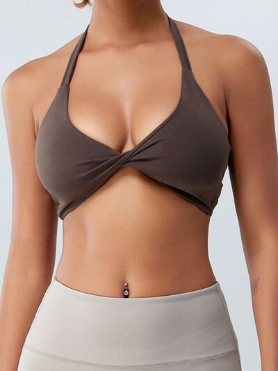 Twisted Halter Neck Active Bra - Image 13