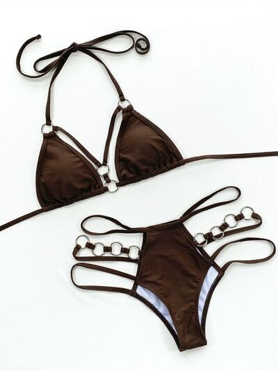 Cutout Halter Neck Two-Piece Bikini Set - Image 3