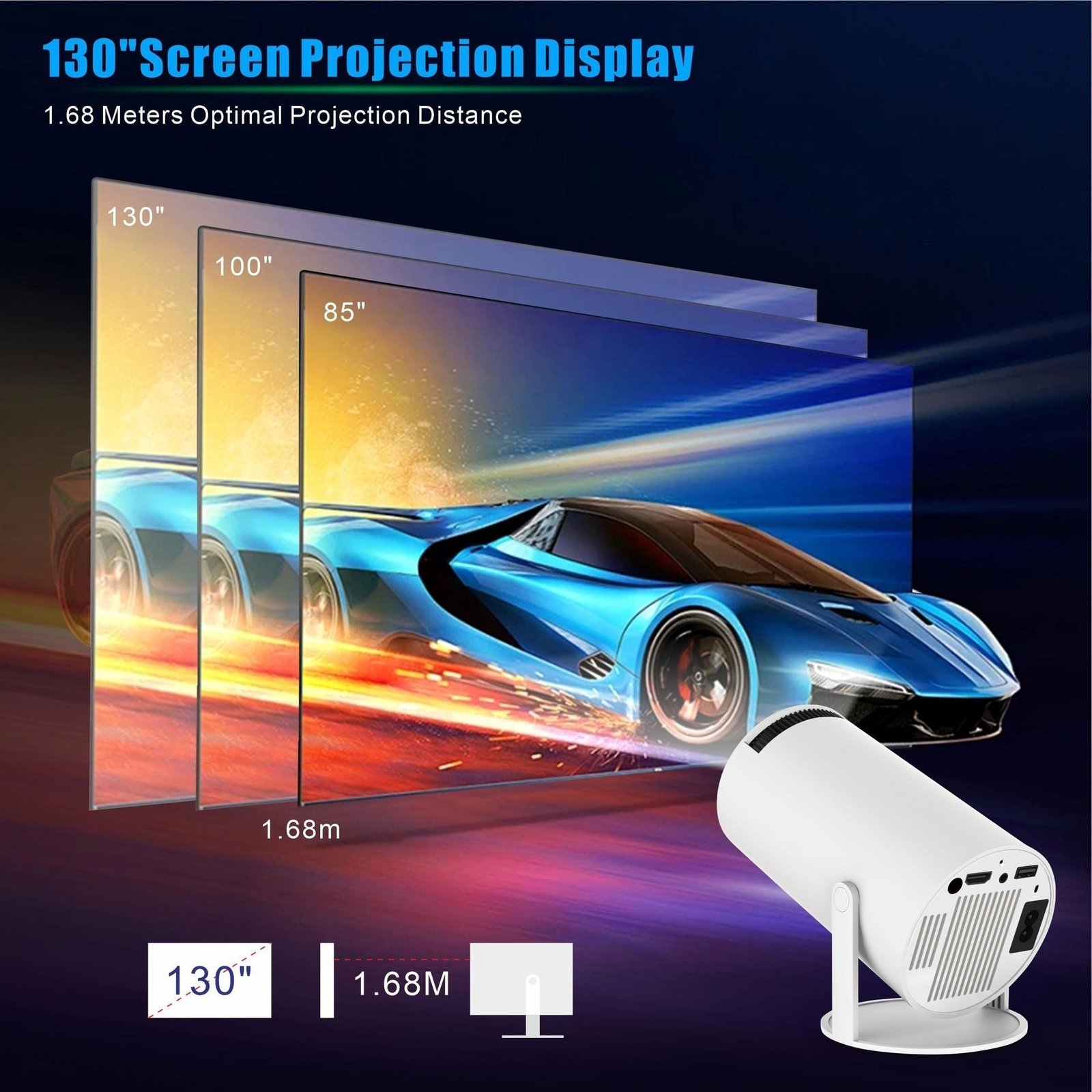 HY300 Pro Portable Projector - Image 3