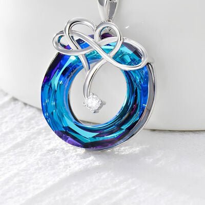 925 Sterling Silver Natural Crystal Pendant Necklace - Image 2