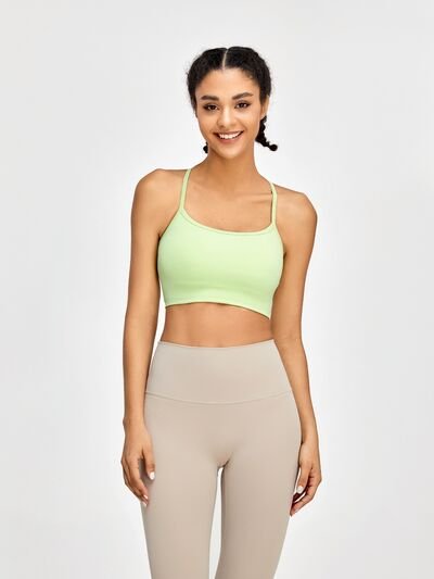 Crisscross Spaghetti Strap Active Bra - Image 2
