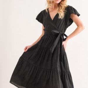 And The Why Textured Tiered Midi Dress