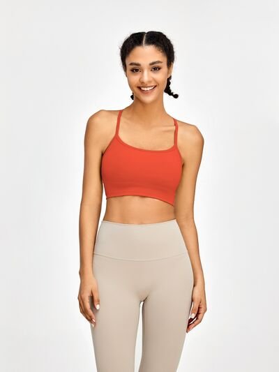 Crisscross Spaghetti Strap Active Bra - Image 22