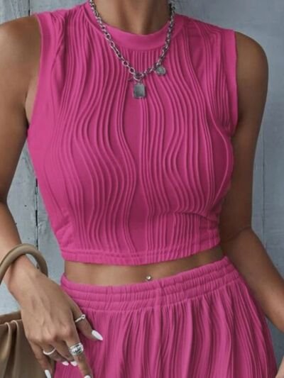 Round Neck Cropped Tank - Image 6