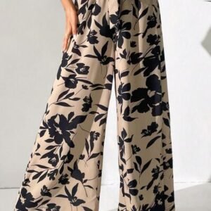 Printed Tied Wide Leg Pants