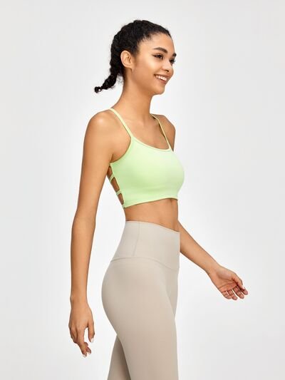 Crisscross Spaghetti Strap Active Bra - Image 3