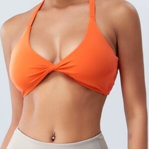 Twisted Halter Neck Active Bra