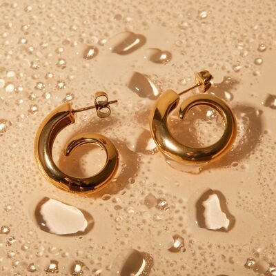 18K Gold-Plated Stainless Steel Earrings - Image 4