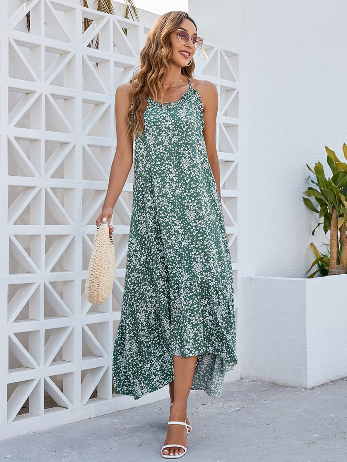 Ditsy Floral Scoop Neck Midi Cami Dress - Image 4