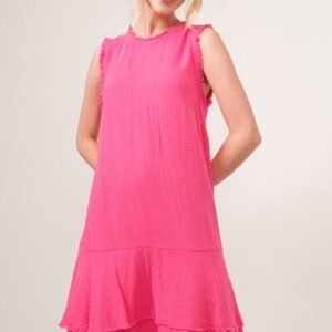 And The Why Washed Fringe Detail Tiered Dress