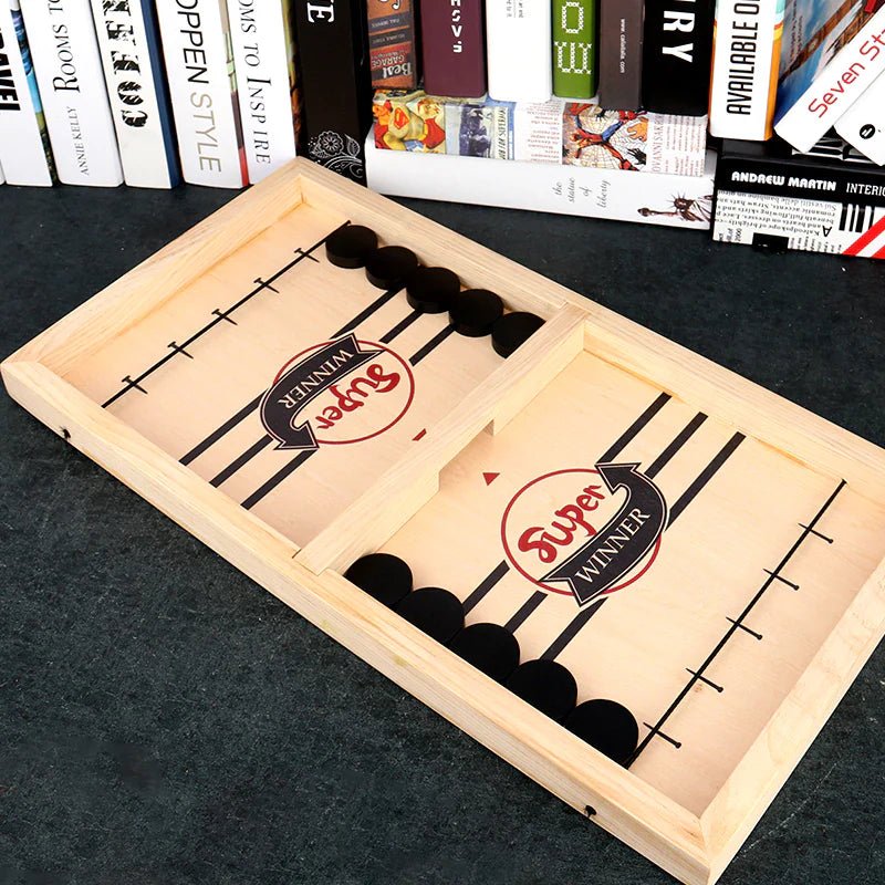 Wooden Sling Puck Game Table Hockey - Image 2
