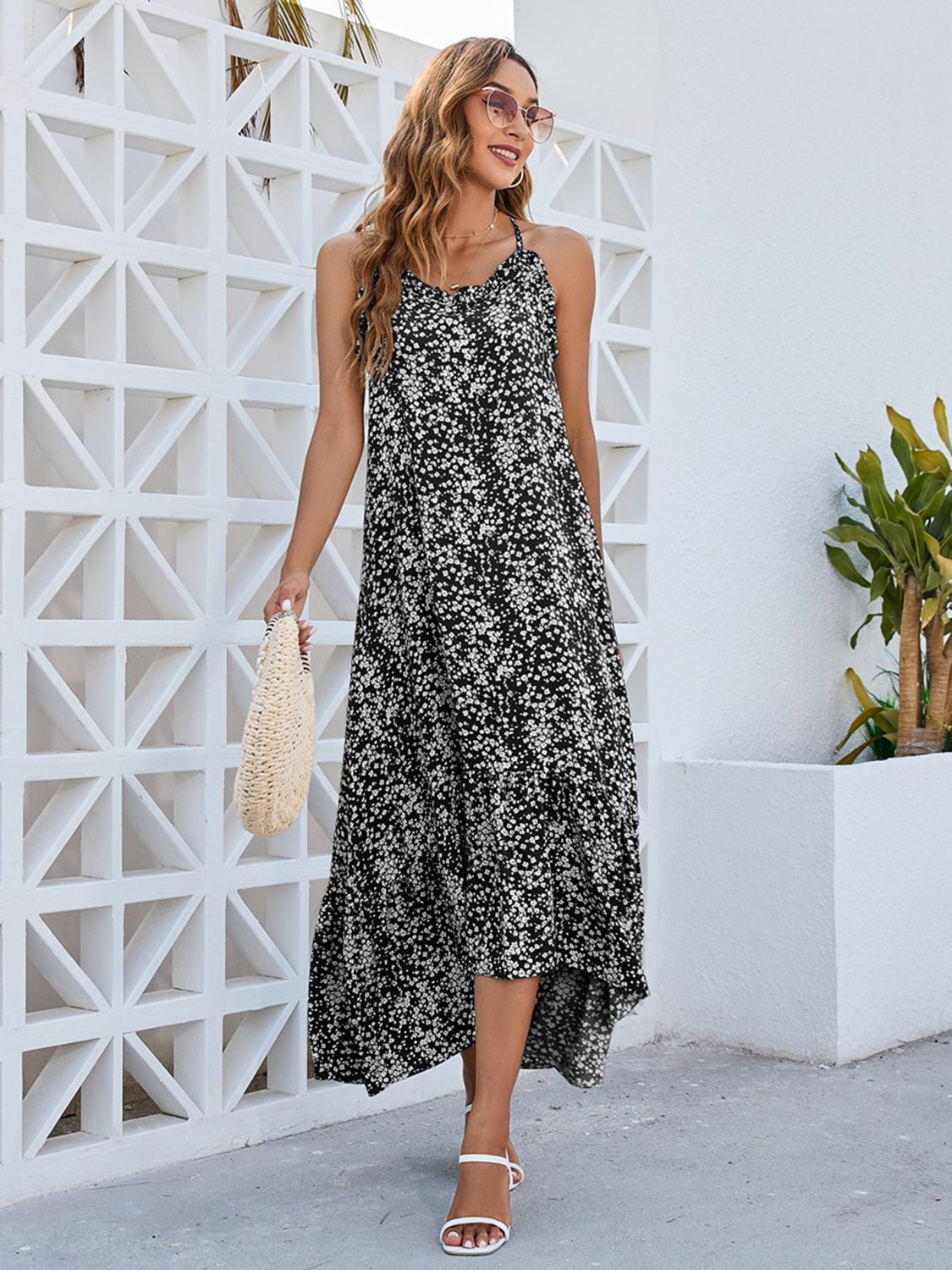 Ditsy Floral Scoop Neck Midi Cami Dress - Image 8