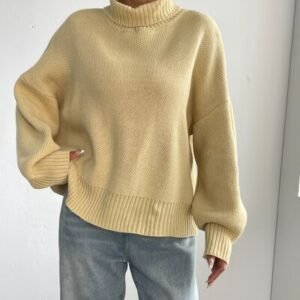 Turtleneck Dropped Shoulder Sweater