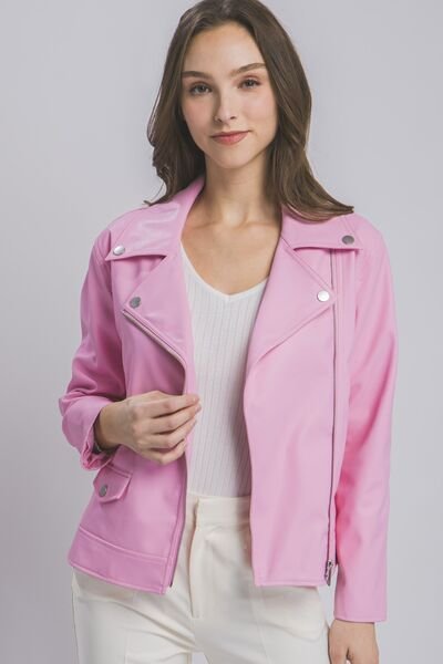 LOVE TREE Collared Neck Zip Up Jacket - Image 3