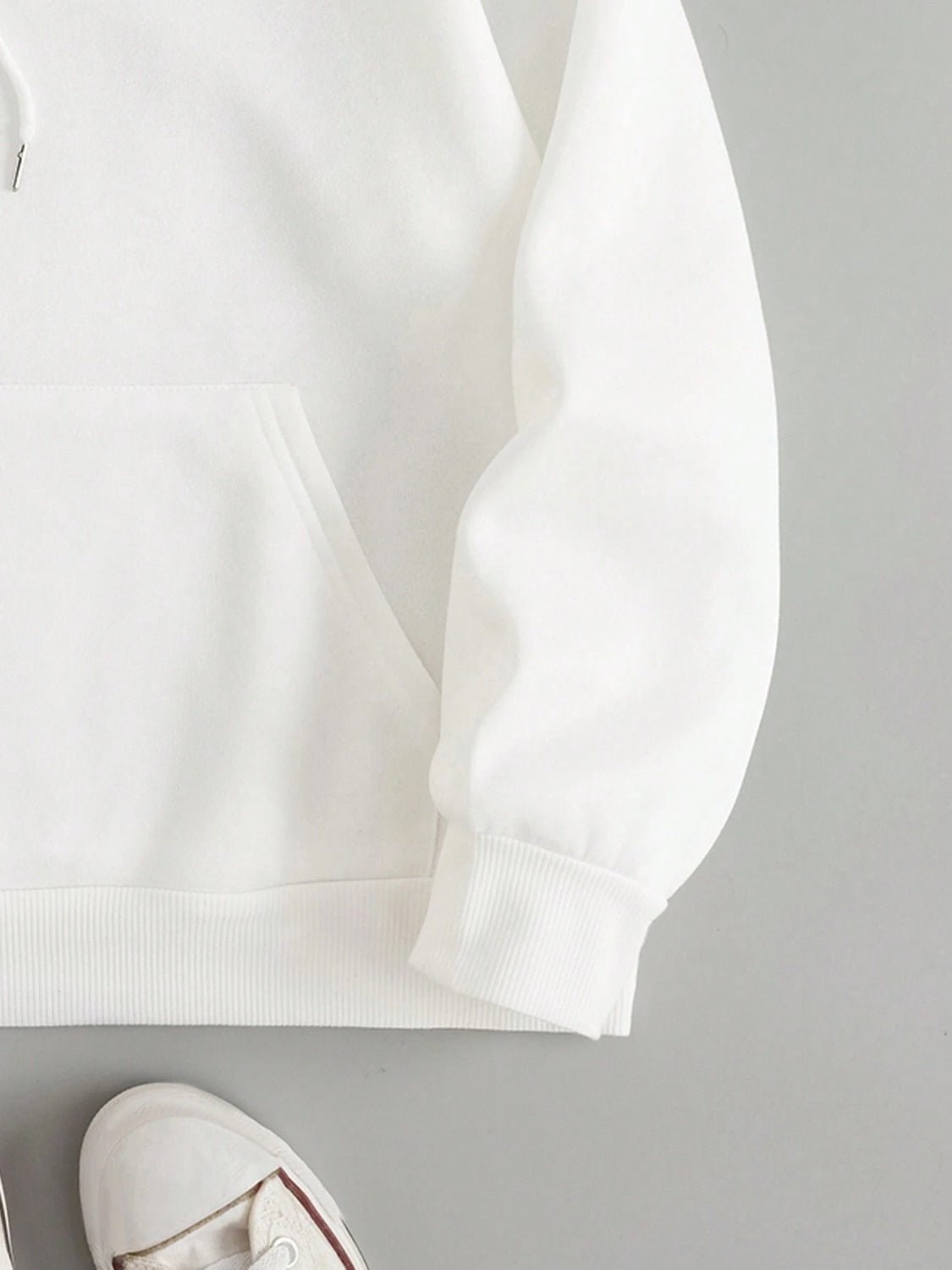 Drawstring Dropped Shoulder Hoodie - Image 11