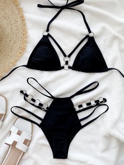 Cutout Halter Neck Two-Piece Bikini Set - Image 9