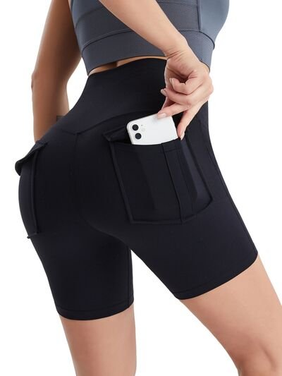 Pocketed High Waist Active Shorts - Image 4