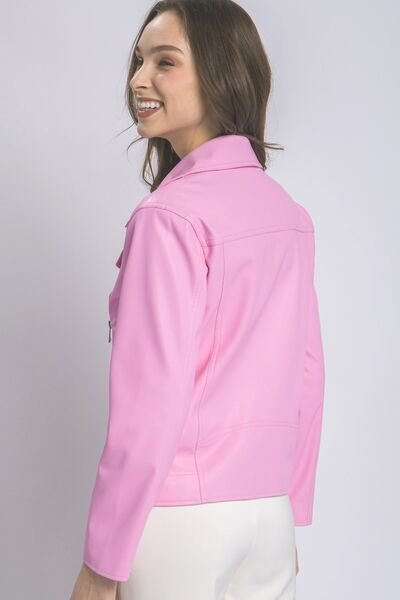 LOVE TREE Collared Neck Zip Up Jacket - Image 2