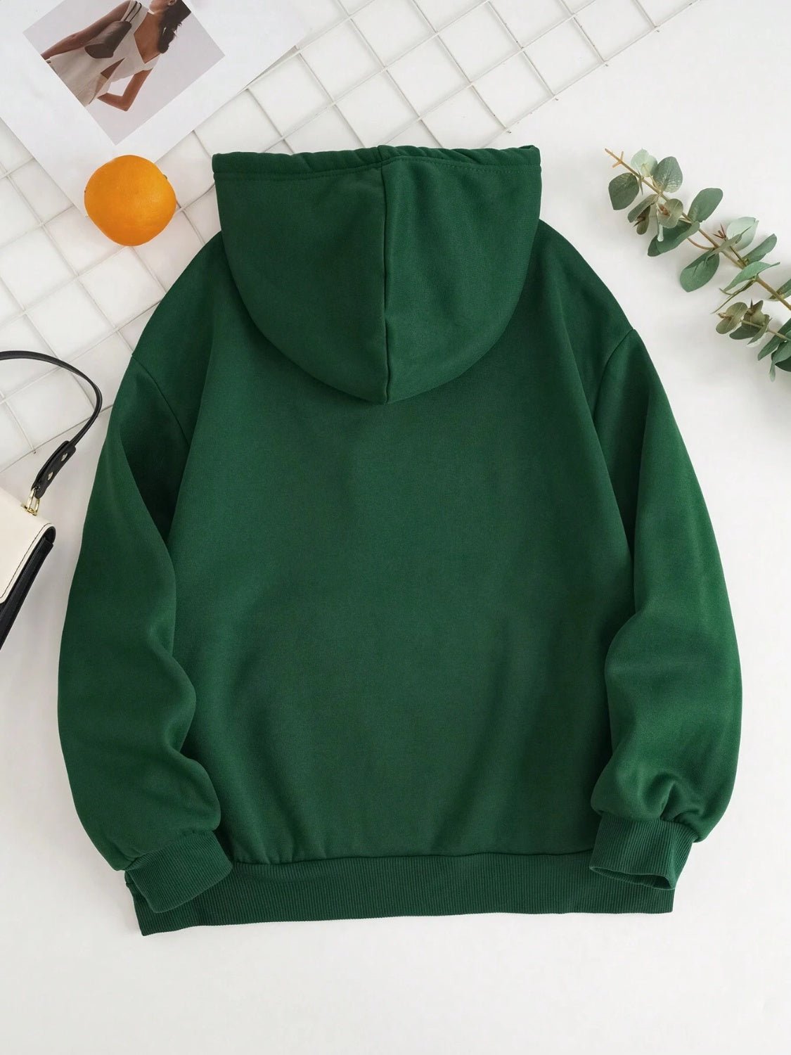 Drawstring Dropped Shoulder Hoodie - Image 25