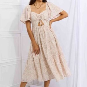 HEYSON Let It Grow Full Size Floral Tiered Ruffle Midi Dress