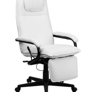 Offex High Back White Leather Executive Reclining Office Chair