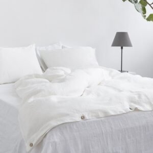 Linen Duvet Cover with Zipper in Grey