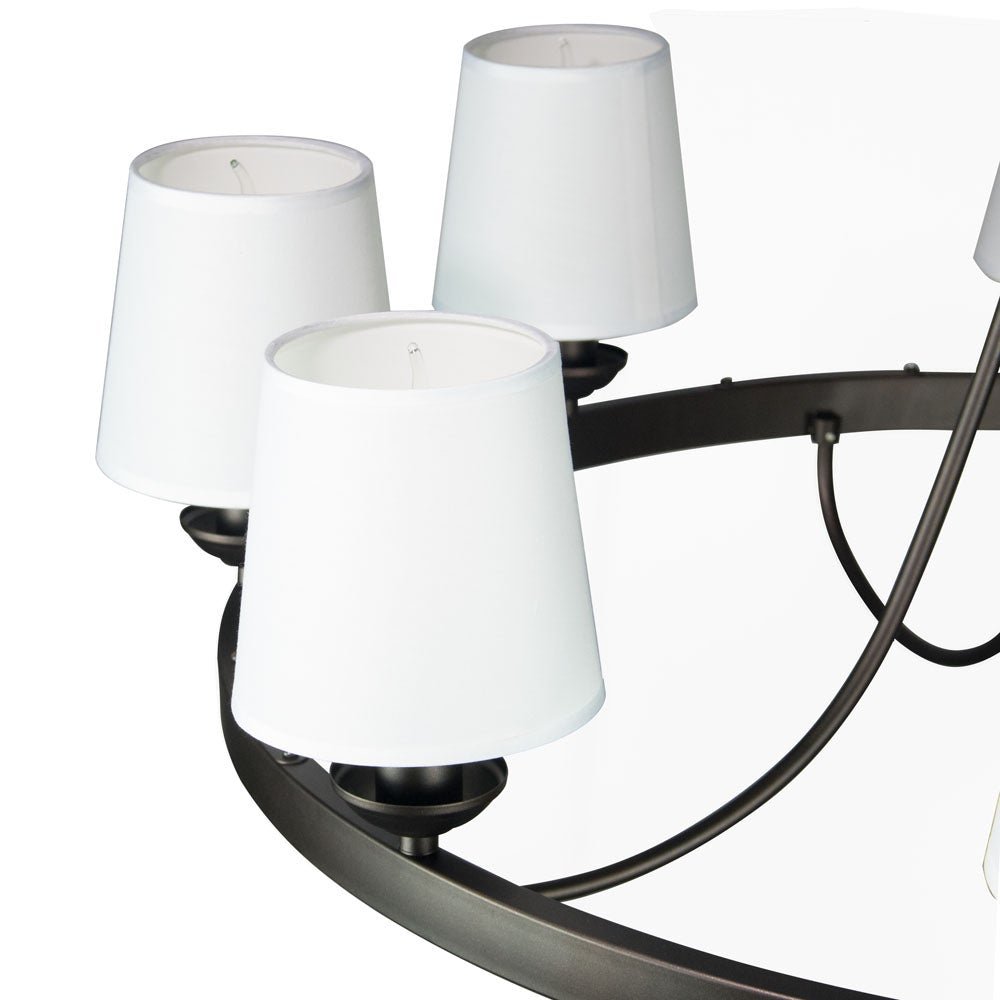 Cenports Baden Rustic Wagon Wheel Light Fixture with 8 Bulb and White - Image 7