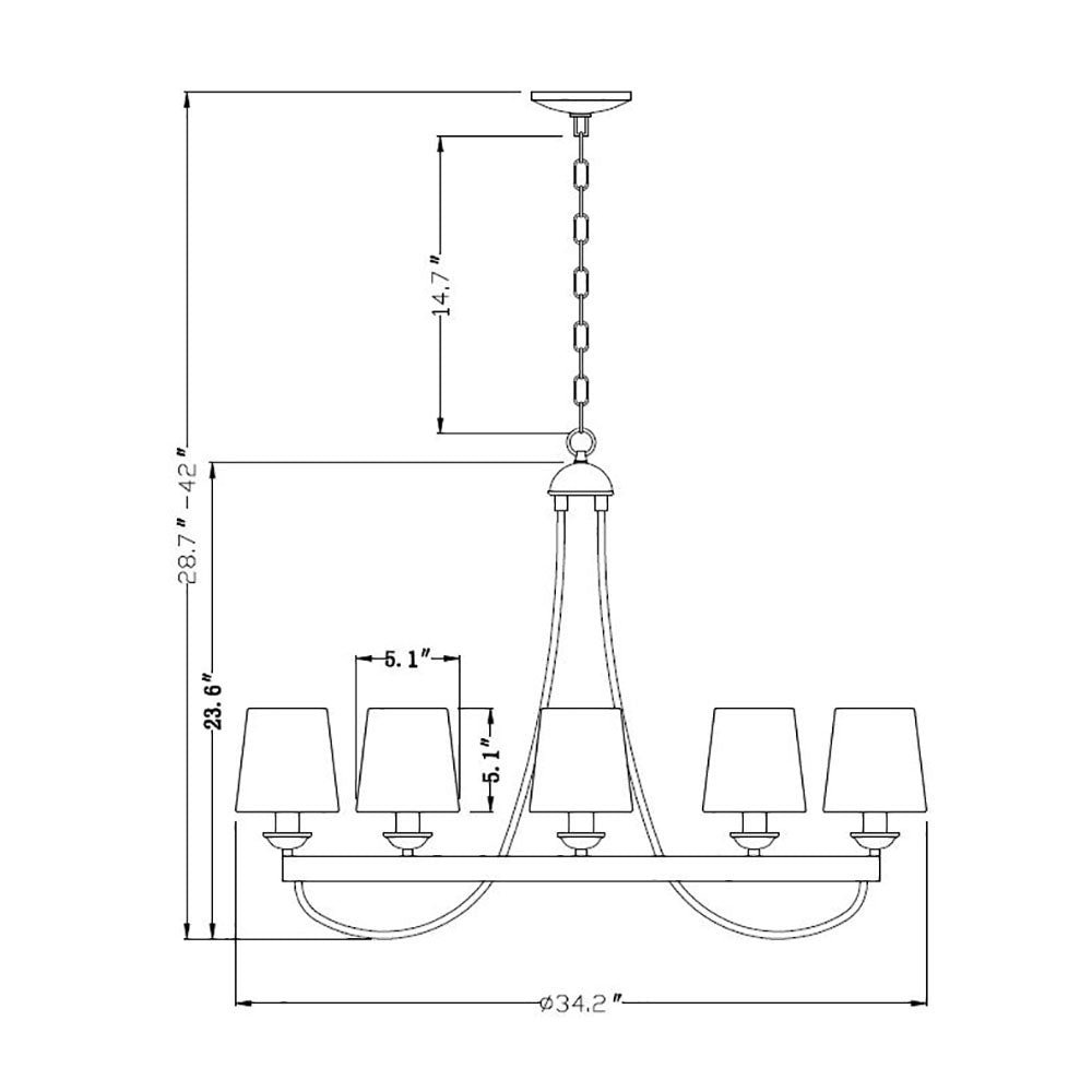 Cenports Baden Rustic Wagon Wheel Light Fixture with 8 Bulb and White - Image 9