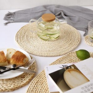 Corn fur woven Dining Placemat Heat Insulation Pot Holder Round