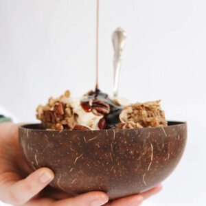 Creative Natural Coconut Wood Bowl Eco Friendly Fruit Salad Noodles