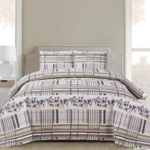 Vera - 3 Piece Quilt Set - Grey Taupe